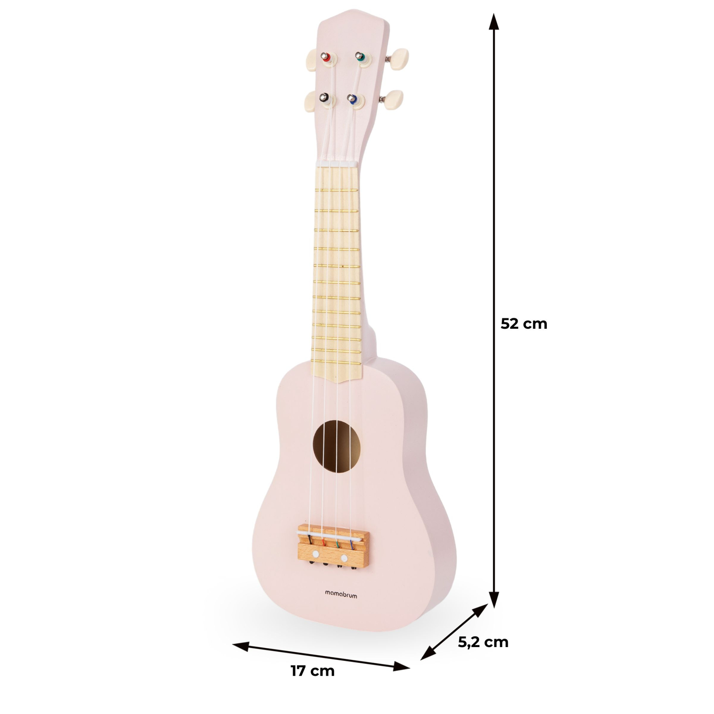 Chitarra di legno per bambini - ukulele - colore rosa