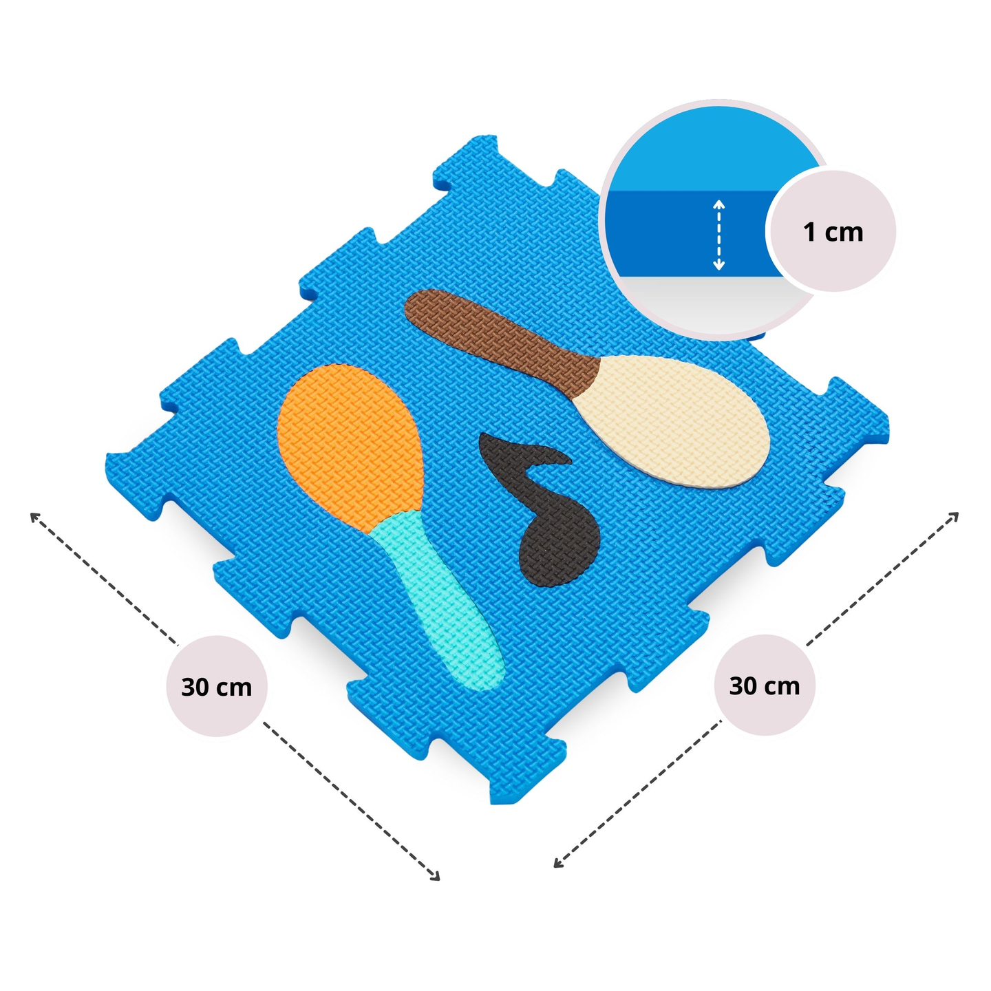 Tappeto puzzle educativo in schiuma 90 x 90 x 1 cm - schiuma EVA - design: strumenti