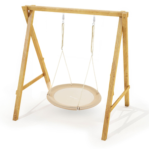 Altalena a nido di cicogna HyperMotion - diametro 100 cm, colore beige boho