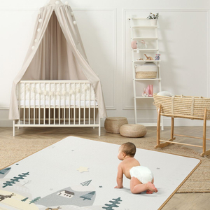 Tappetino in schiuma bifacciale XXL - rotolo 1 CM (foresta e montagne)