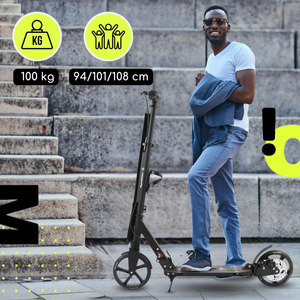 Scooter a due ruote per giovani adulti - con ammortizzatore - HyperMotion Skyline - nero, alluminio - 100kg