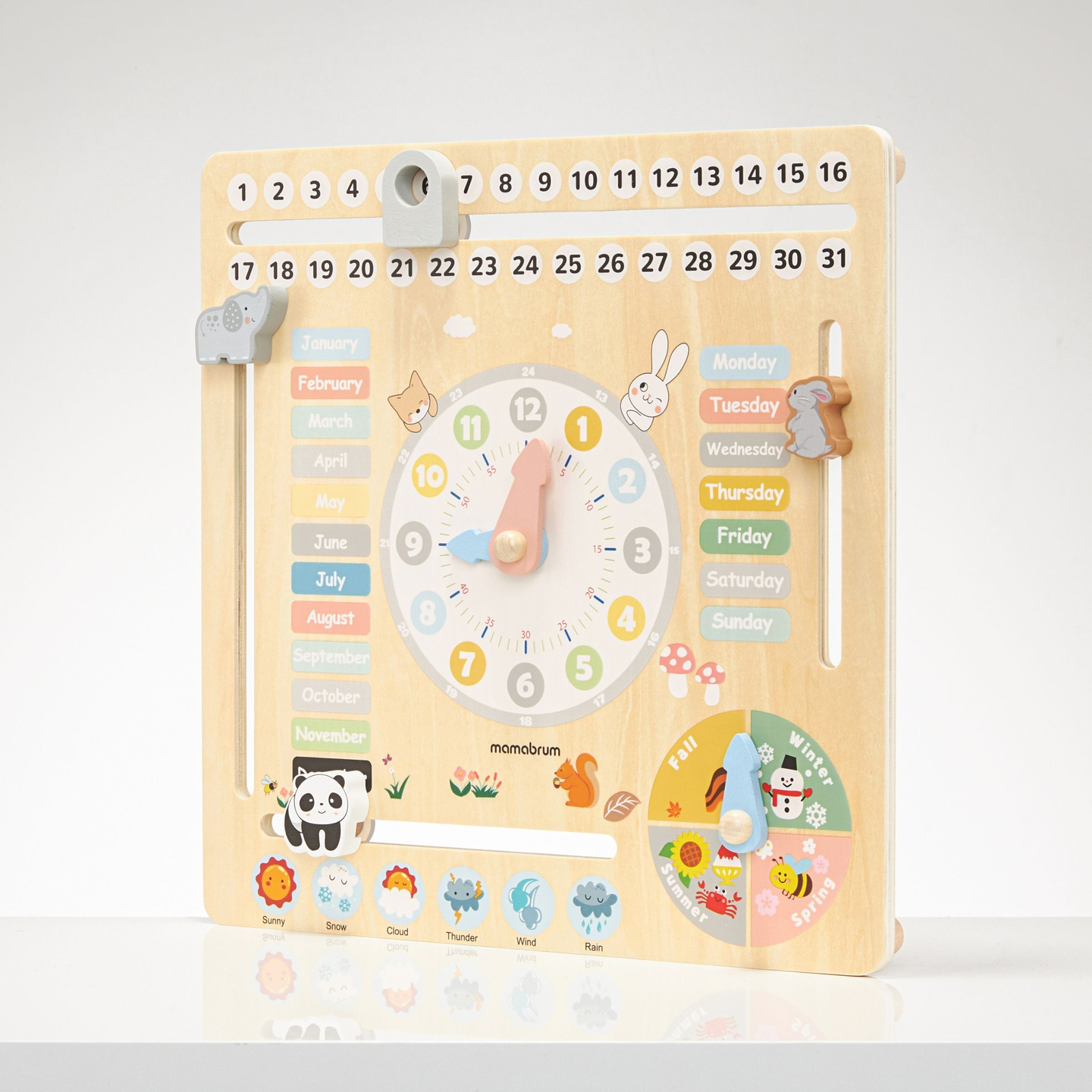 Calendario in legno per bambini 6in1