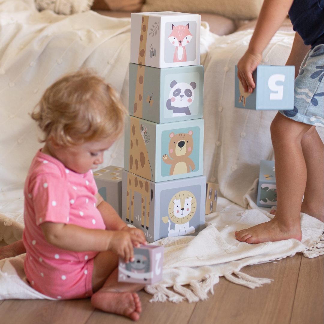 Torre dei puzzle per bambini 10 pezzi - numeri e animali