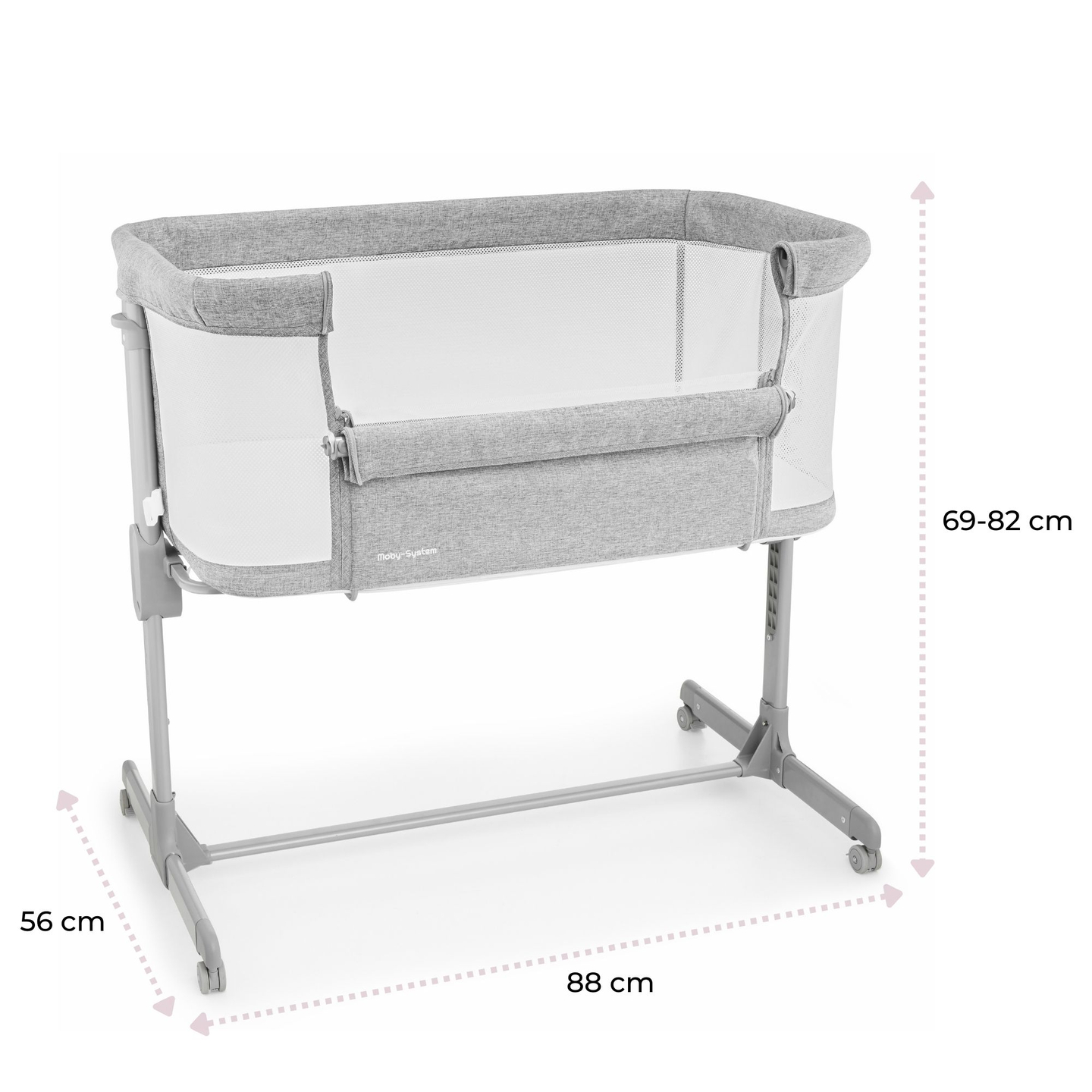 Culla allungabile Moby-Sistema LUNA 3in1 - grigio