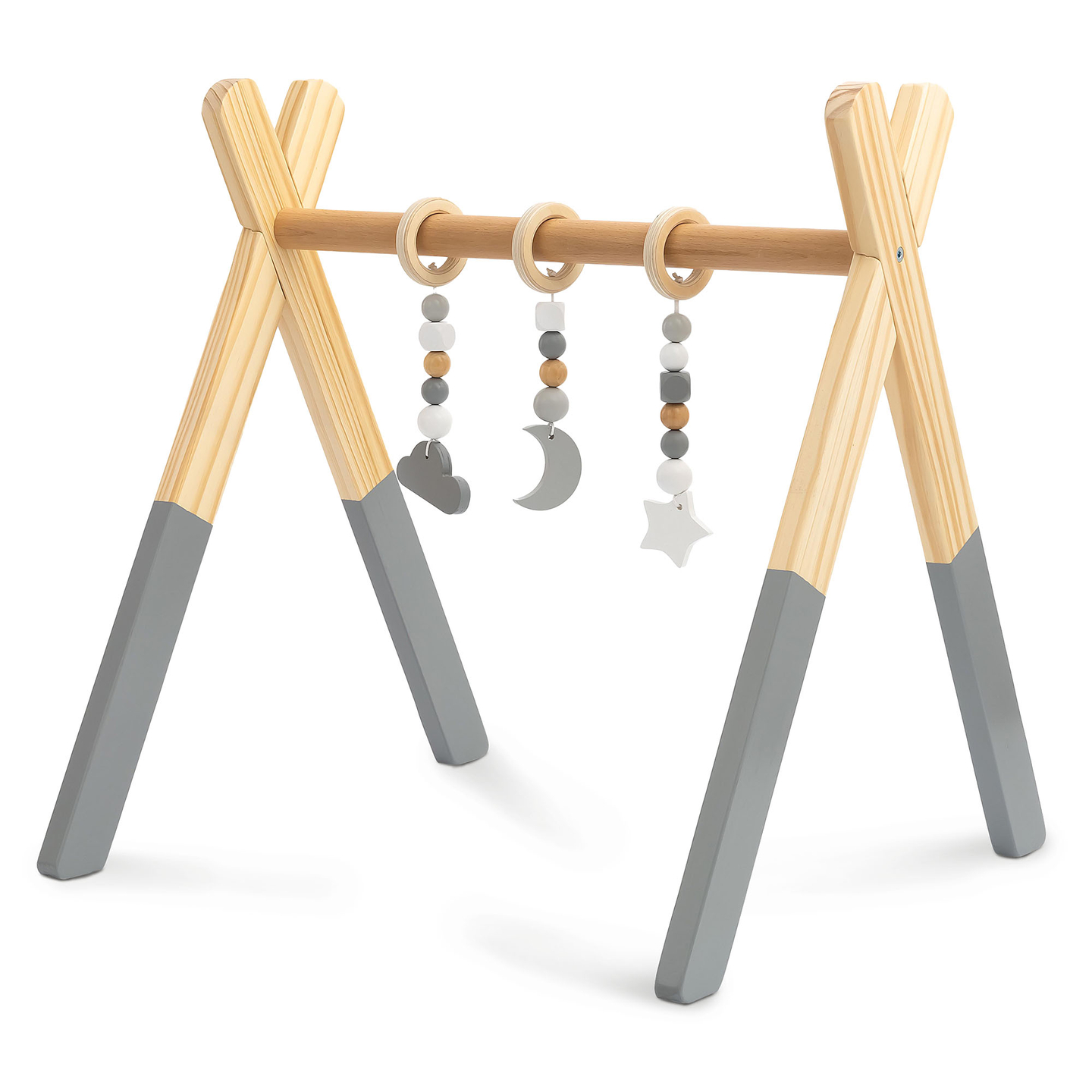 Baby Gym, supporto educativo in legno - colore grigio
