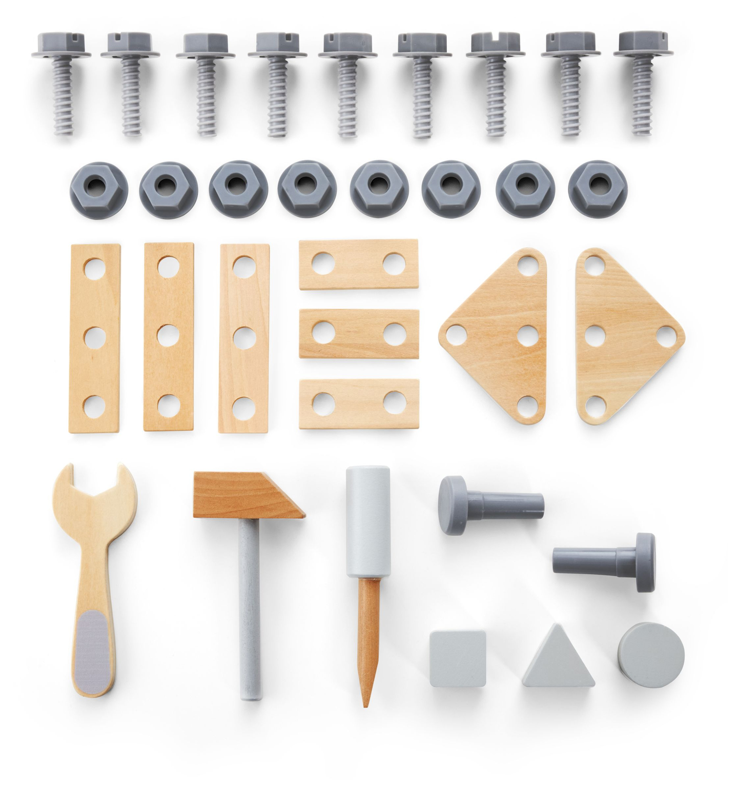 Deambulatore, spingitore e laboratorio in legno 3 in 1 - 47 elementi