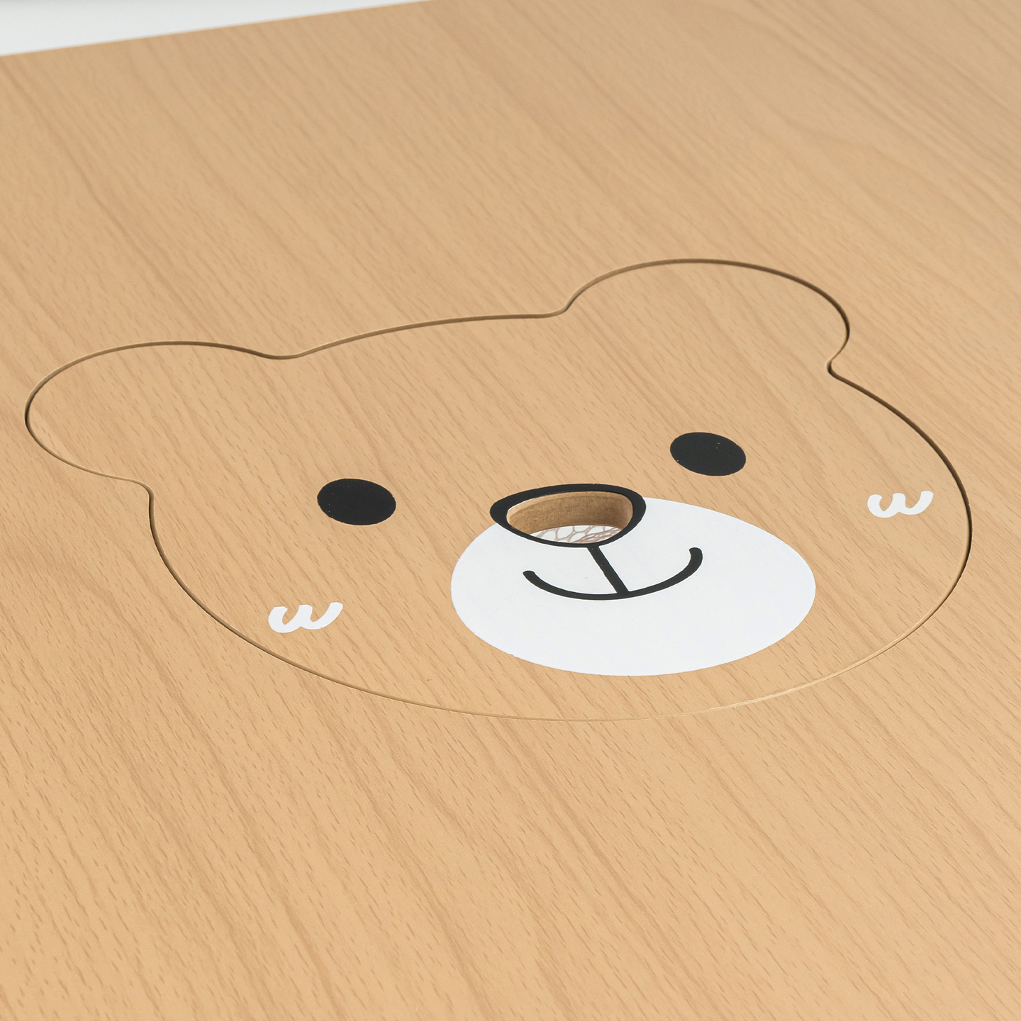 Tavolo in legno con contenitore e 2 sedie Set per bambini - Orsetto di peluche carino