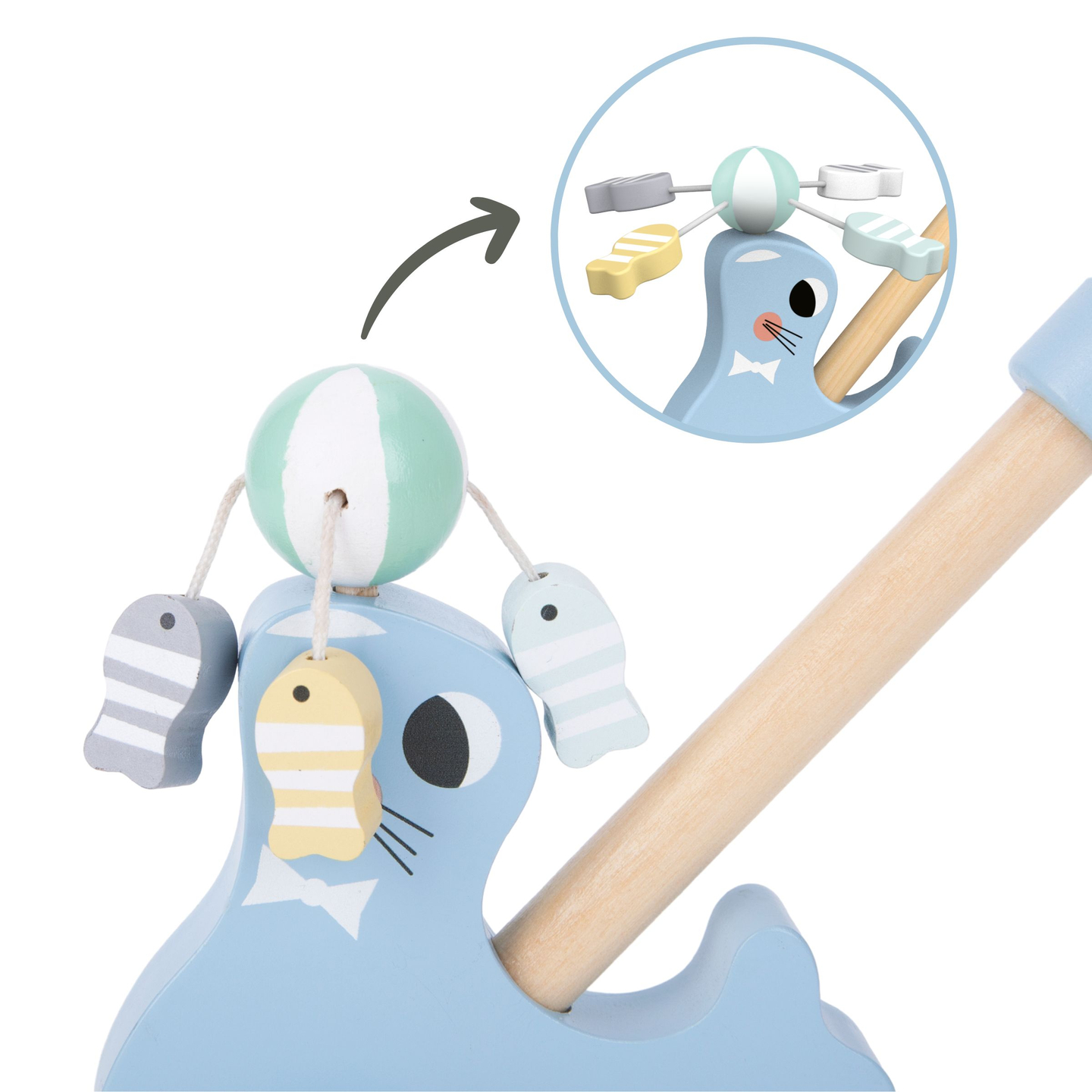 Guarnizione in legno con asta di spinta - spintore