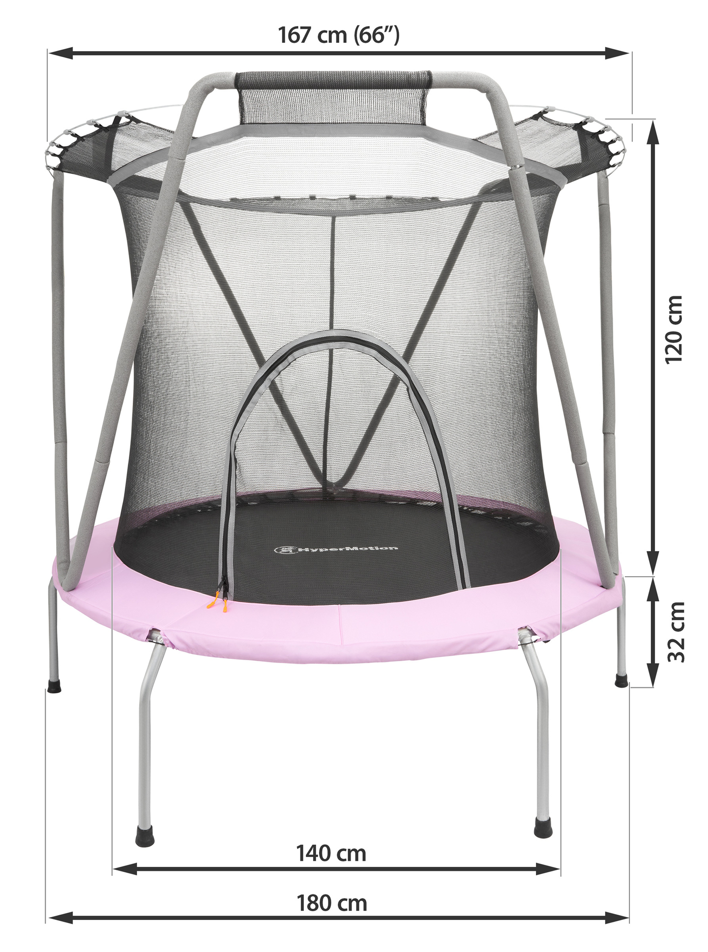 trampolino da 167 cm con rete di sicurezza - per bambini 3-8 anni - casa e giardino