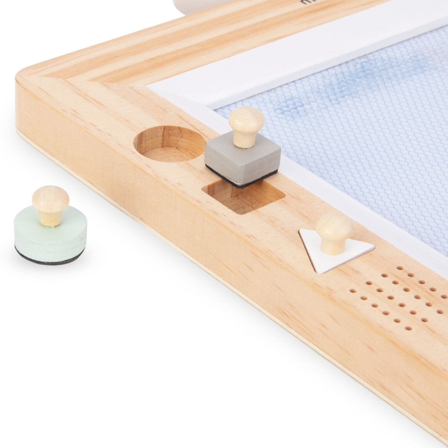 Penna stilografica in legno con timbri - tavolo da disegno