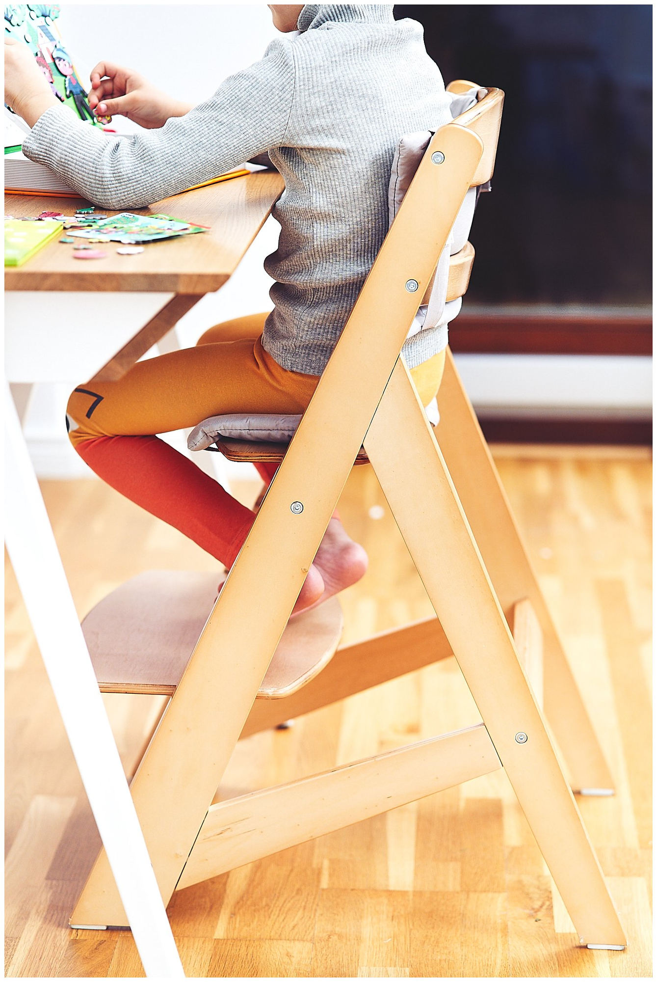 Sedia per alimentazione in legno Moby-System WOODY - colore legno naturale