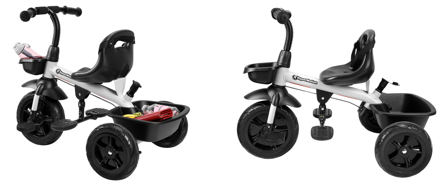 HyperMotion TOBI VECTOR triciclo - ruote gonfiabili eterne + barra di spinta. Colore: grigio chiaro.