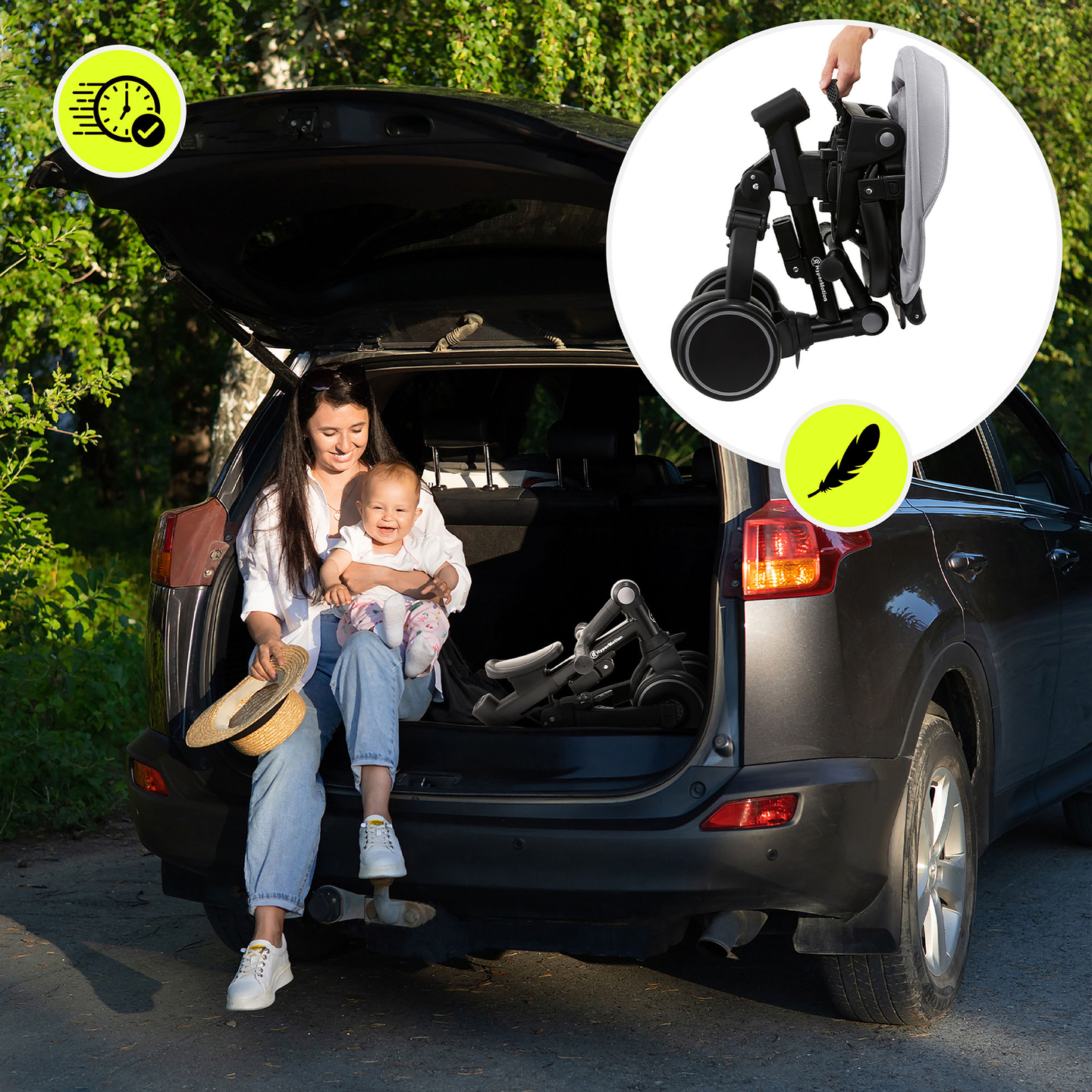 Triciclo multifunzionale 8in1 TOBI FOREST - grigio