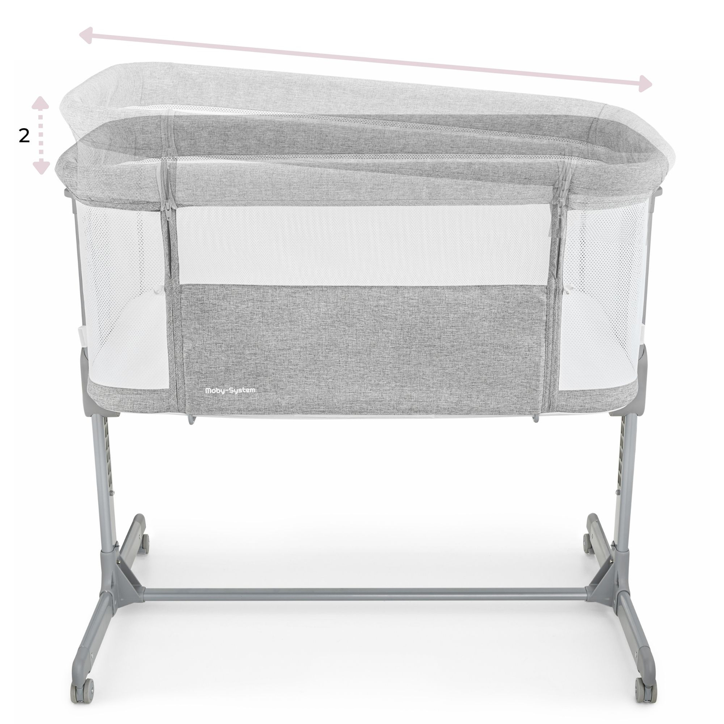 Culla allungabile Moby-Sistema LUNA 3in1 - grigio