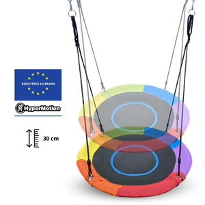 Parco giochi da giardino XL per bambini con altalena a nido di cicogna, scala e rete da arrampicata