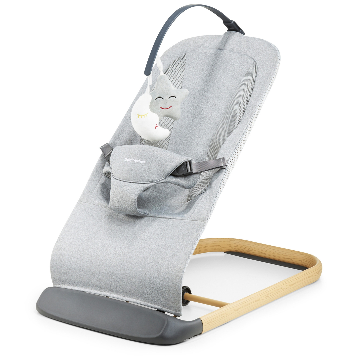 Sedia a dondolo 2 in 1 Moby- Sistema LILY - grigio