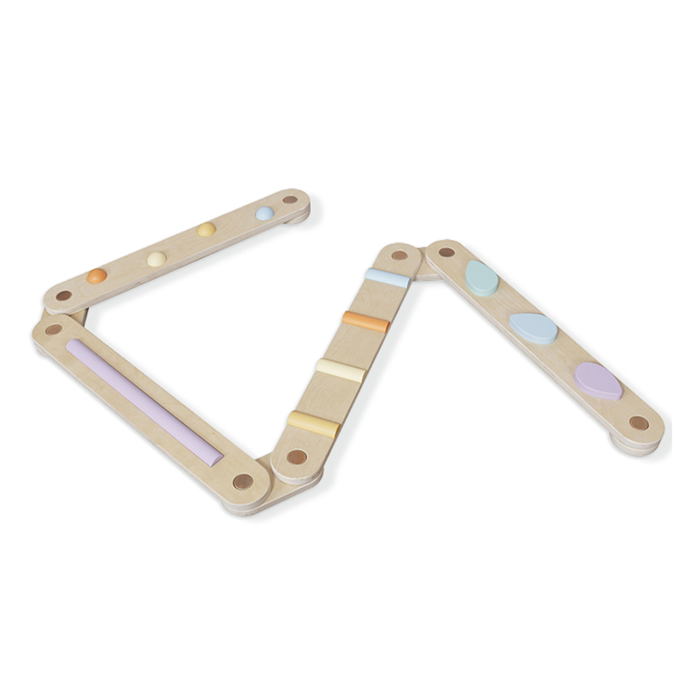 Grande percorso sensoriale in legno - pista di equilibrio - 9 elementi