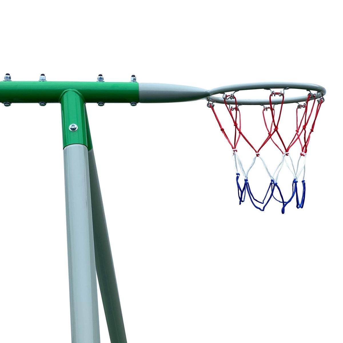 Parco giochi da giardino XXXL per bambini con altalene, scivolo, trapezio ginnico, canestro da basket e porta da calcio