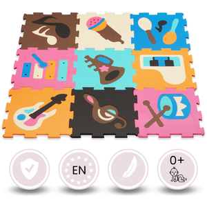 Tappeto puzzle educativo in schiuma 90 x 90 x 1 cm - schiuma EVA - design: strumenti