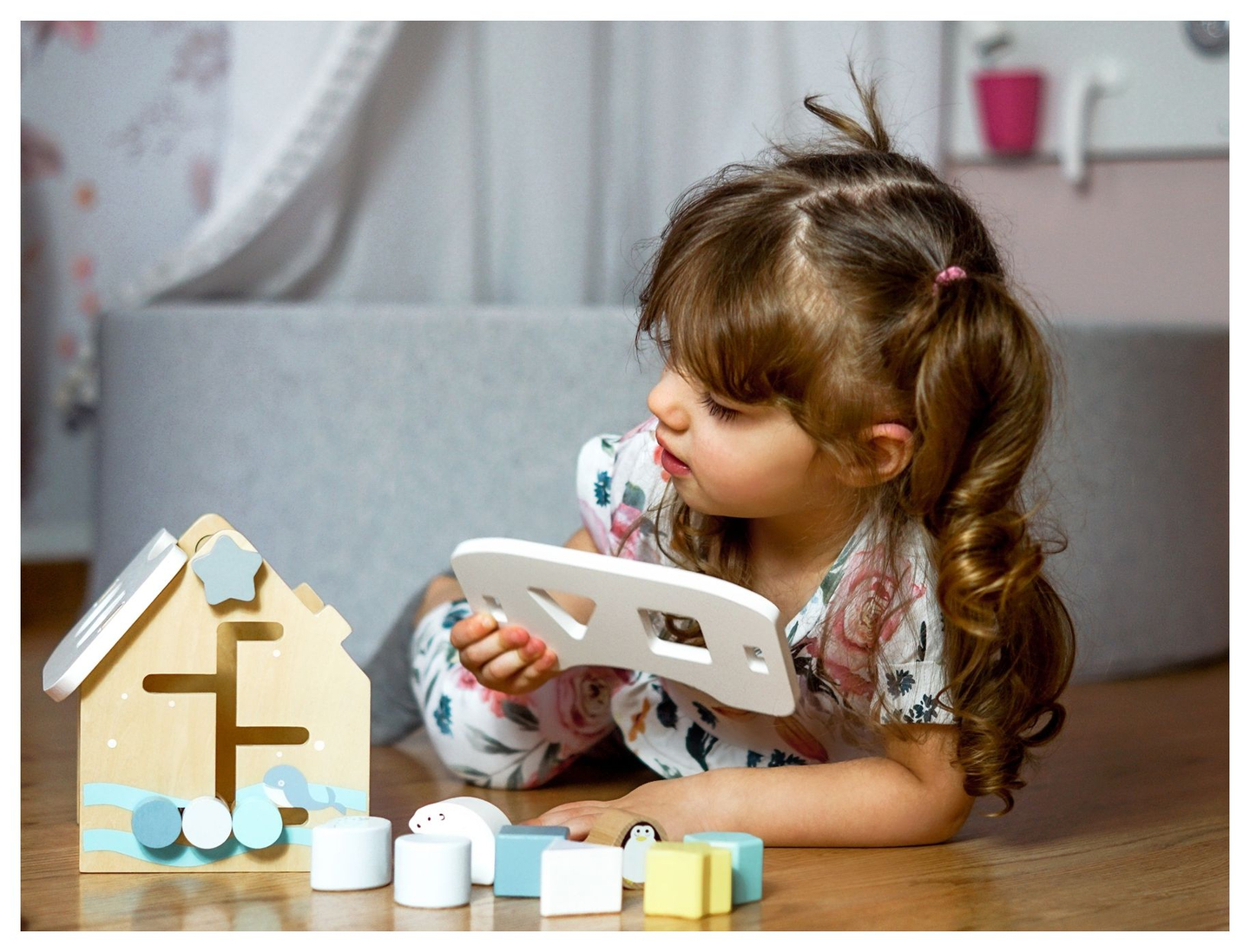 Sorter - casetta educativa in legno con blocchi