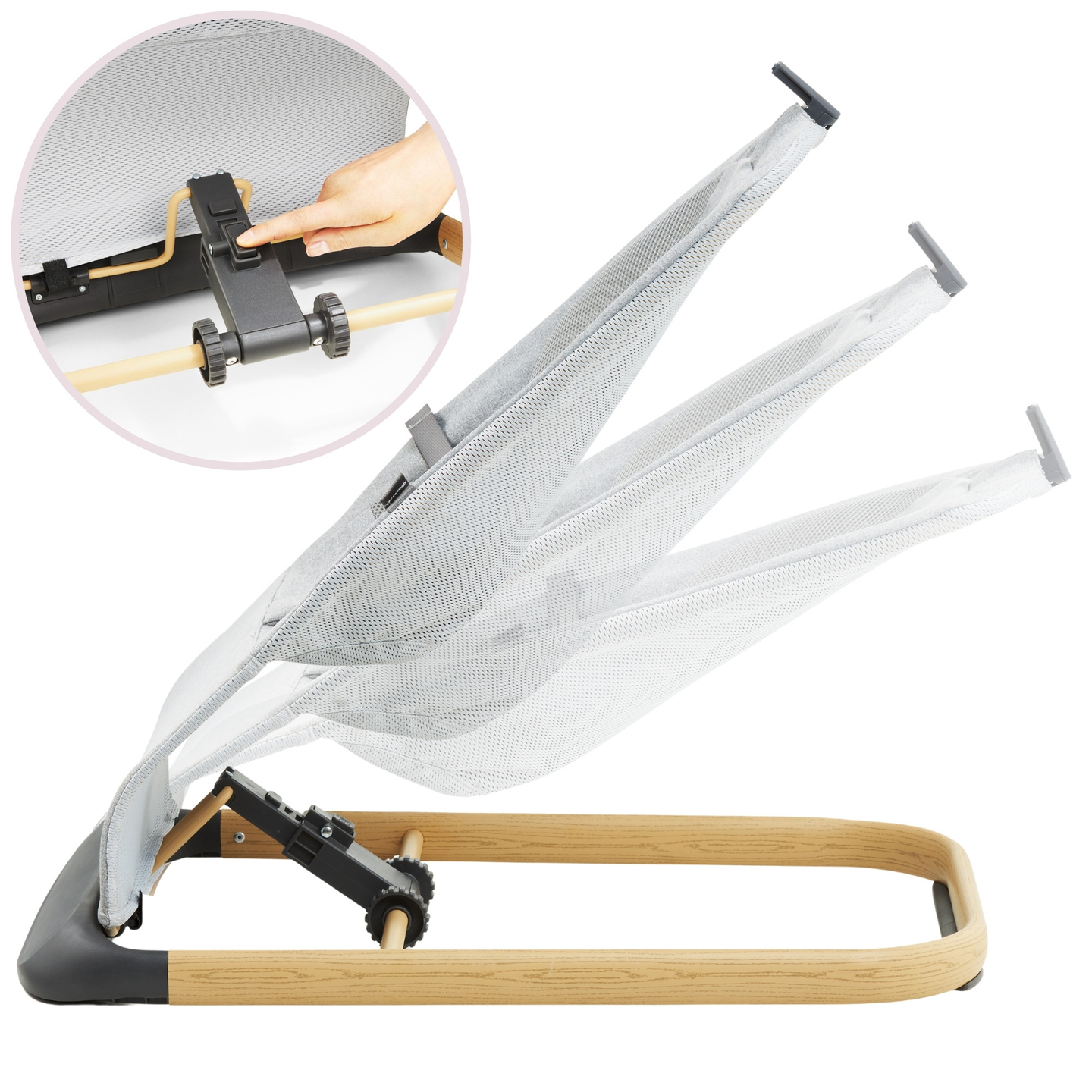 Sedia a dondolo 2 in 1 Moby- Sistema LILY - grigio