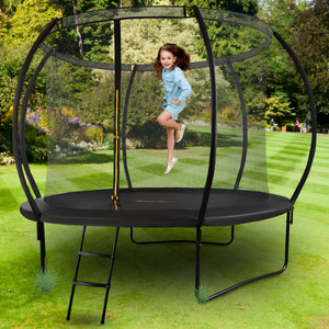 Trampolino da giardino XL per bambini HyperMotion - 305 cm 10FT - con scala e rete interna - per casa e giardino