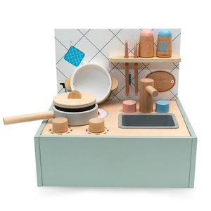 Mini cucina in legno con accessori - pieghevole