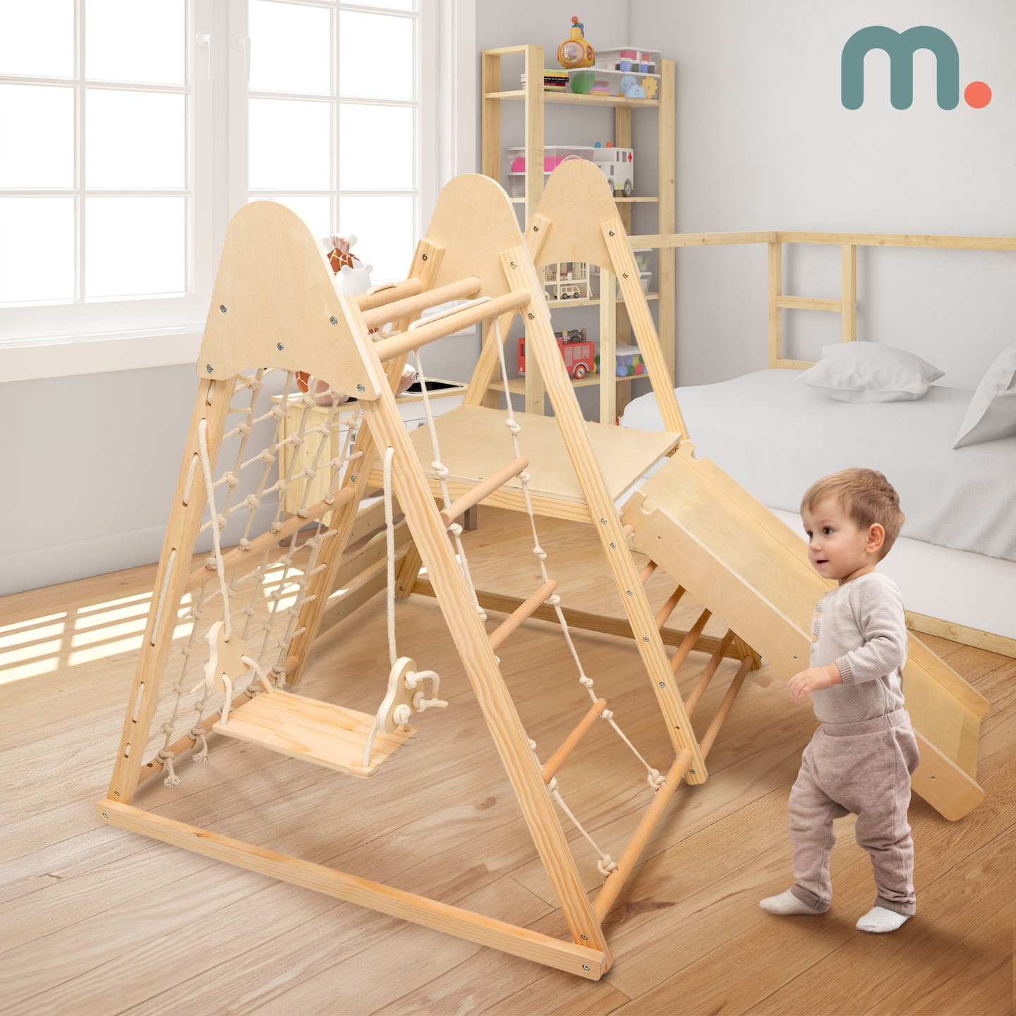 Parco giochi in legno XL 5in1