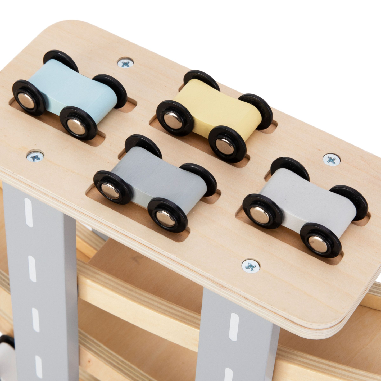 Pista di legno - scivolo per auto - 6 piani