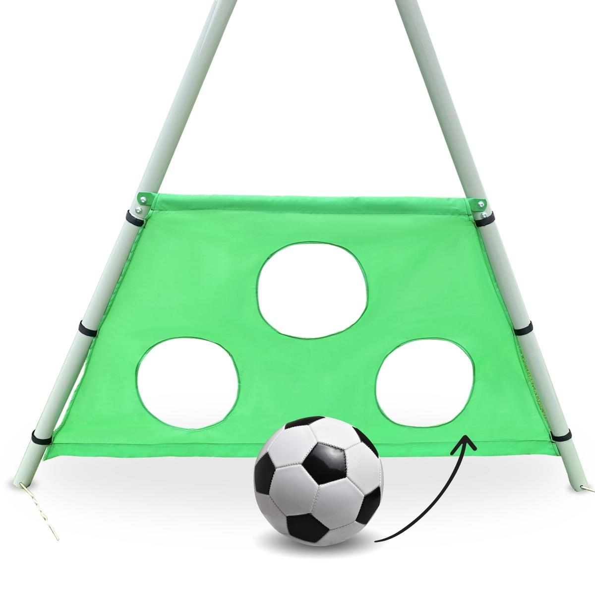 Parco giochi da giardino XXXL per bambini con altalene, scivolo, trapezio ginnico, canestro da basket e porta da calcio
