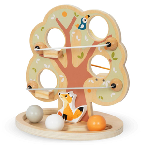 Pista di scivolo con palline di legno - Albero verde