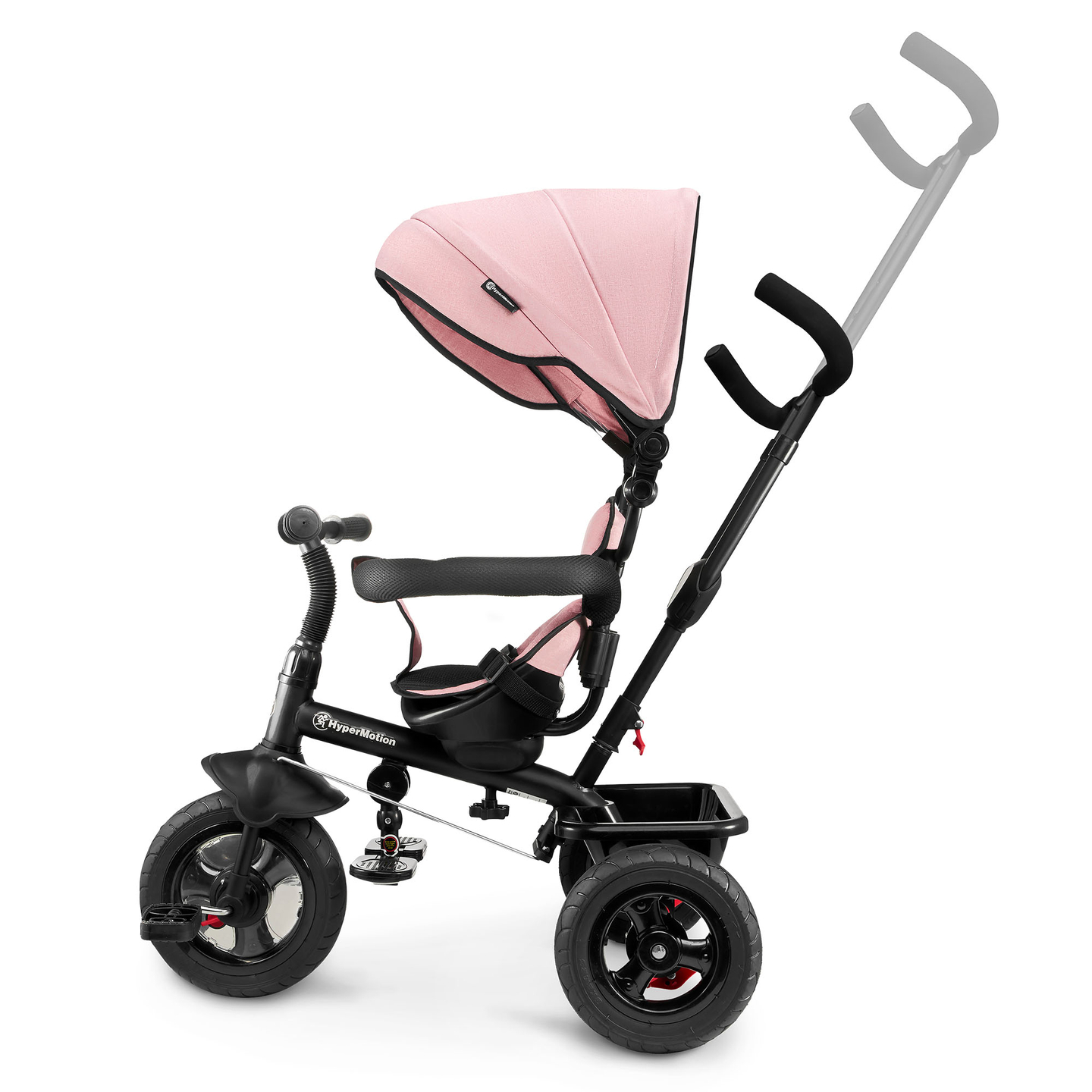 Triciclo per bambini 1-4 anni - TOBI FREY - colore rosa - girevole - ruote pompate + spintore