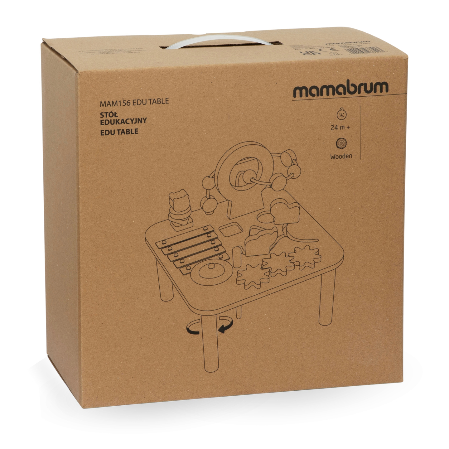 Tavolo musicale educativo 7 in 1 in legno con piatti e gong - giungla selvaggia