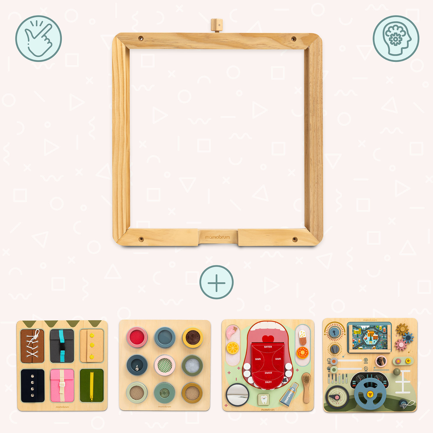 Cornice da parete in legno - per il montaggio delle lavagne didattiche Mamabrum