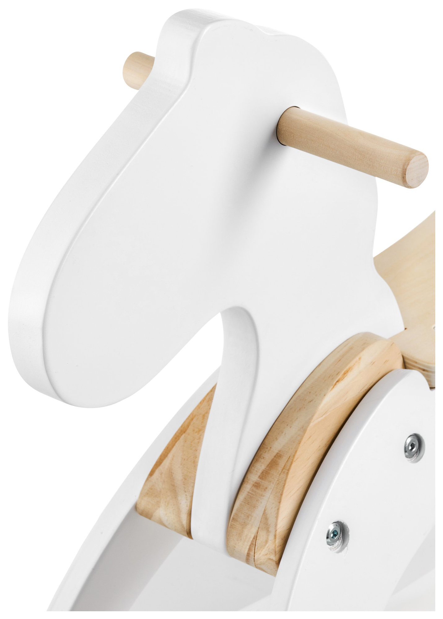 Cavallo a dondolo in legno - bianco - a partire da 12 mesi.