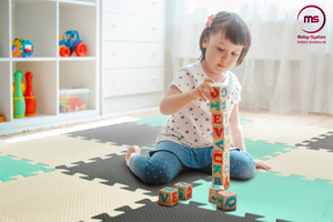 Puzzle in schiuma 12 pezzi. - tappetino educativo in schiuma 120 x 90 x 1.2cm con bordi - menta