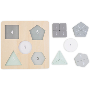 Puzzle di legno - Puzzle Montessori - Frazioni e figure geometriche