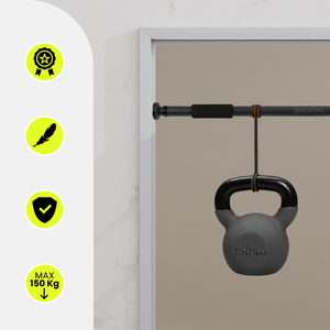 Barra per trazioni regolabile HyperMotion 80-130 cm, 150 kg, nera