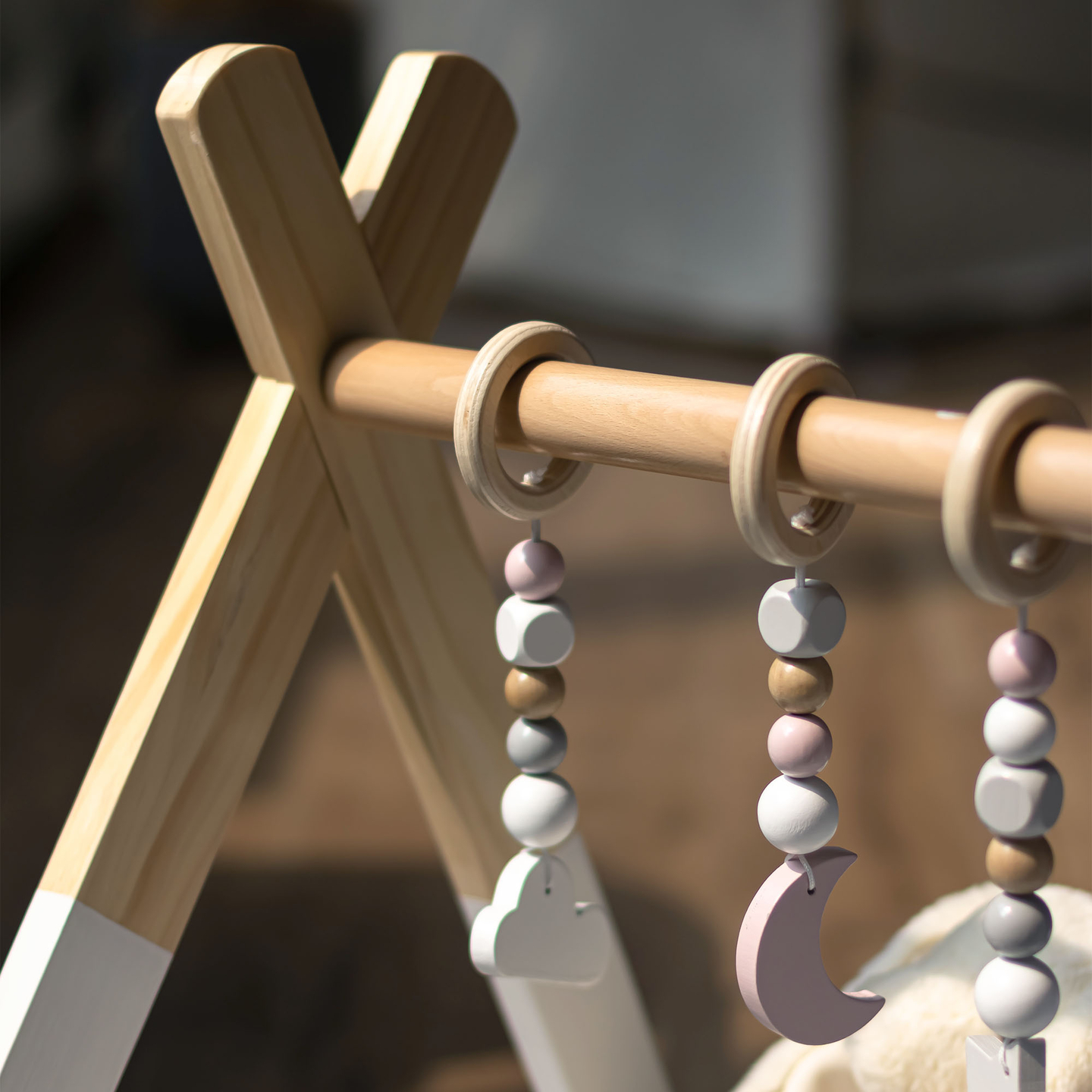 Baby Gym, stand educativo in legno - colore bianco