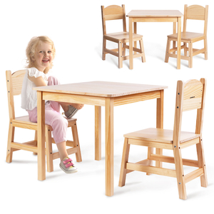 Tavolo in legno e 2 sedie - set per bambini