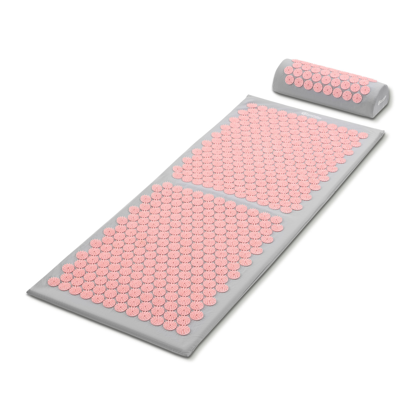 Tappetino per agopressione grande con cuscino e fodera - 130 cm HyperMotion grigio e rosa