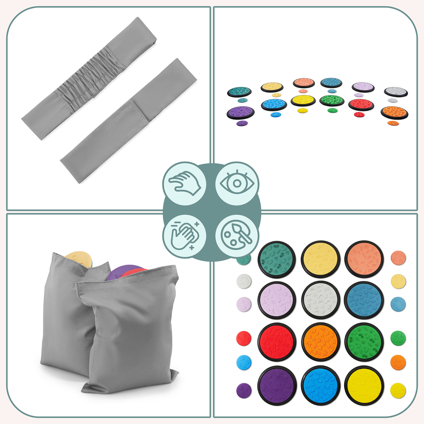 Dischi sensoriali colorati per bambini - 24 pezzi