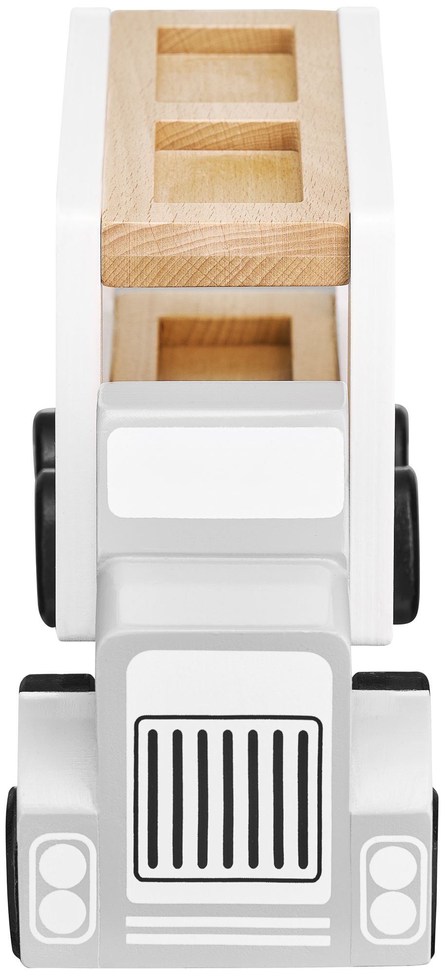 Camion-rimorchio in legno con 4 autovetture