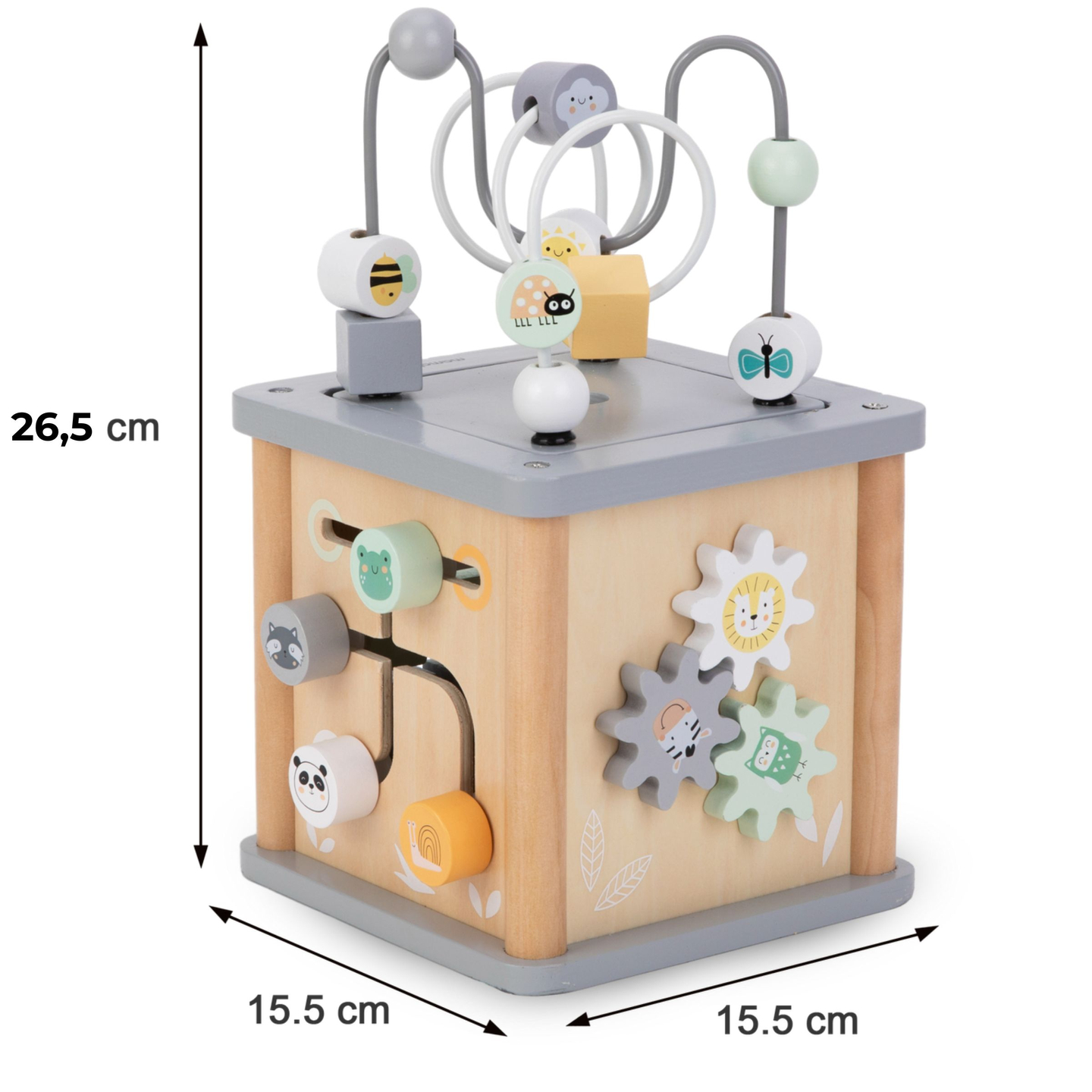 Cubo didattico Montessori in legno - anello motorio