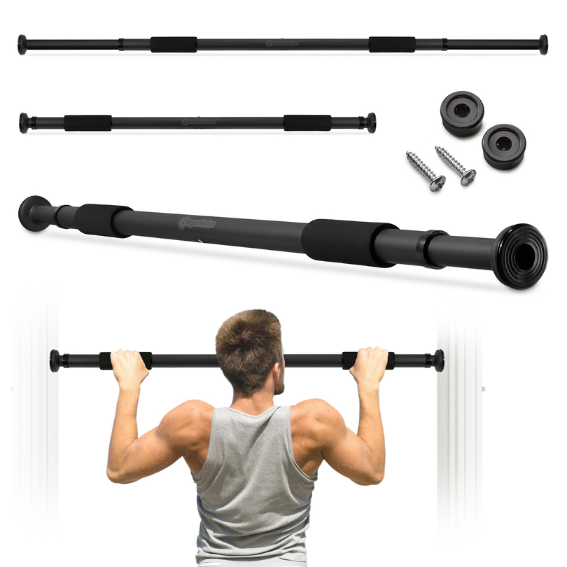Barra per trazioni regolabile HyperMotion 80-130 cm, 150 kg, nera