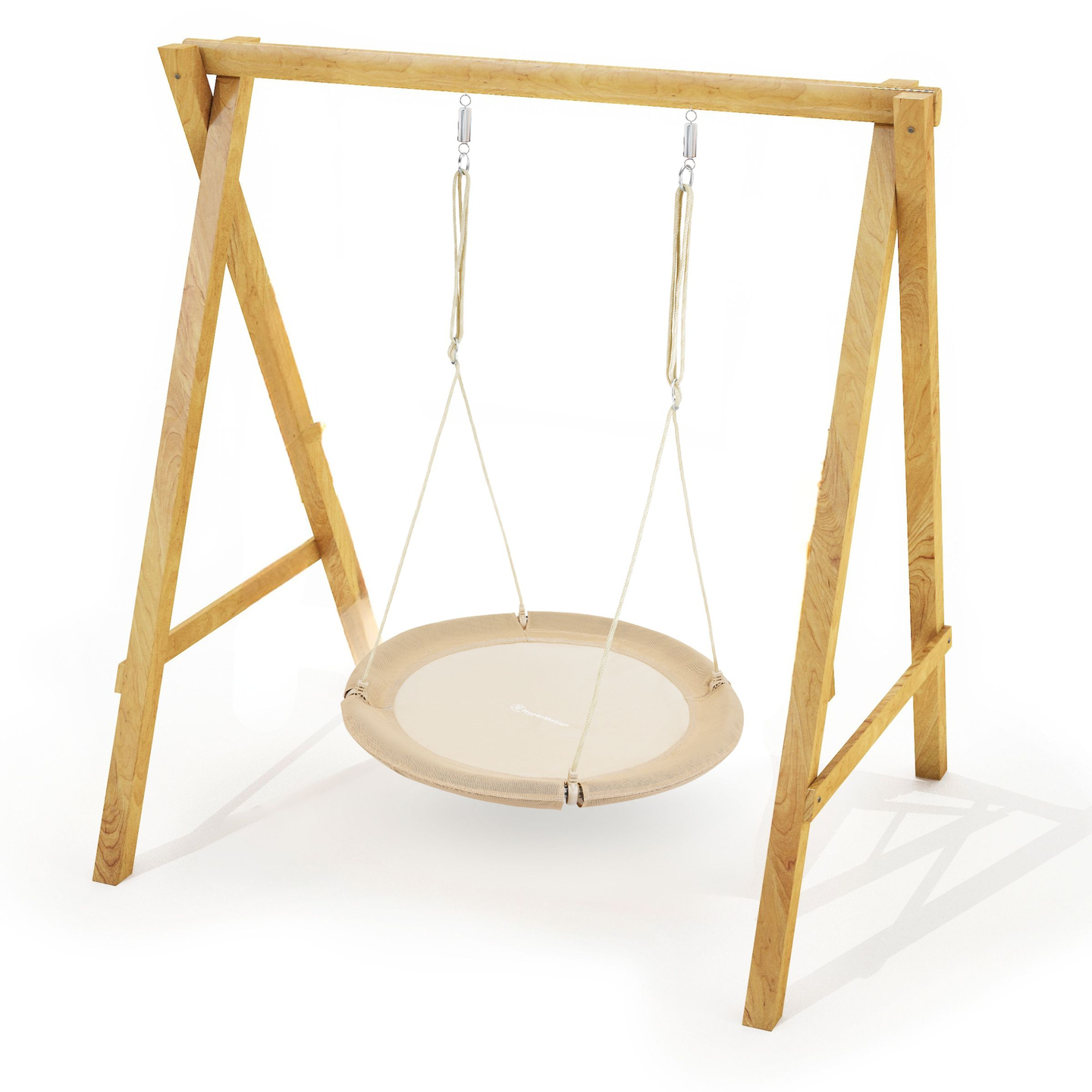 Altalena a nido di cicogna HyperMotion - diametro 100 cm, colore beige boho