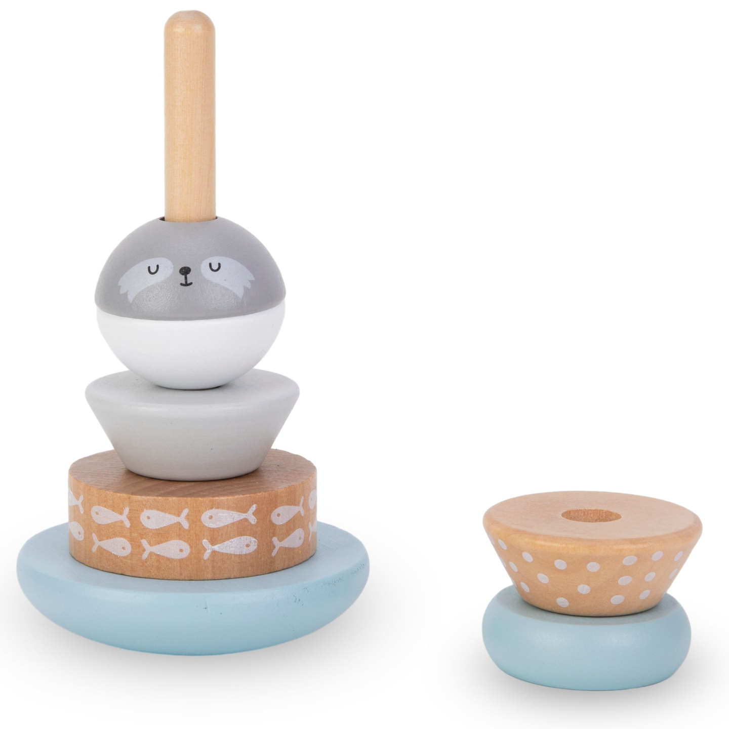 Set di giochi in legno - intreccio colorato, piramide di foche, selezionatore di orsetti