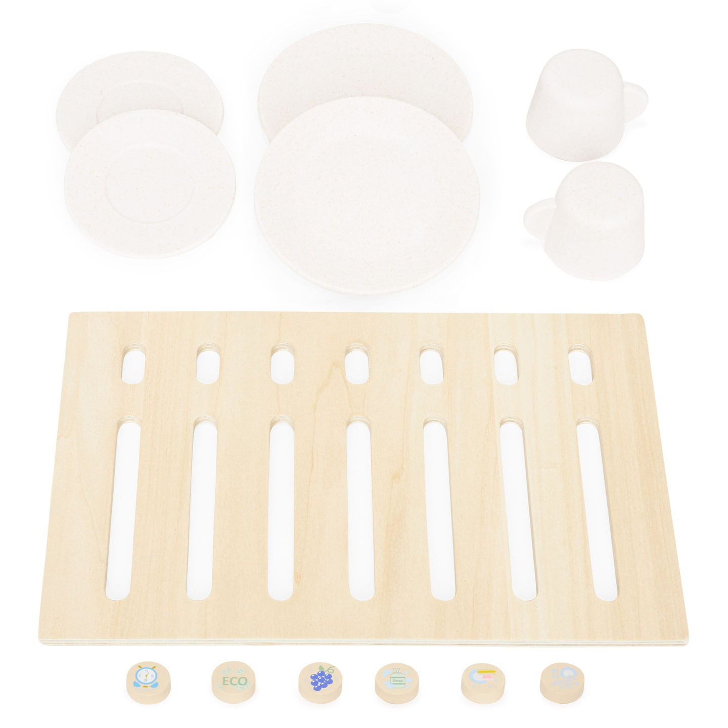 Lavastoviglie in legno con accessori