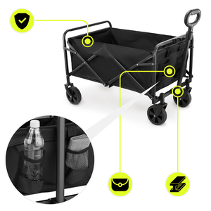 Carrozzina da spiaggia pieghevole HyperMotion - nero, 80 kg