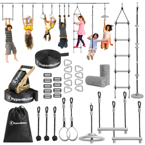 Percorso ad ostacoli Ninja per bambini - Set di slackline HyperMotion - 10 ostacoli